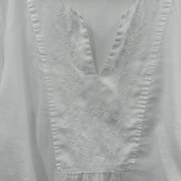 J. Jill Love Linen Embroidered Tunic Top in White Size Large - Picture 5 of 8